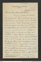 Nachlass Franz Steindachner, Brief von S. E. Meek an Franz Steindachner (14.05.1907), Inv.Nr. 335.02, Seite 1